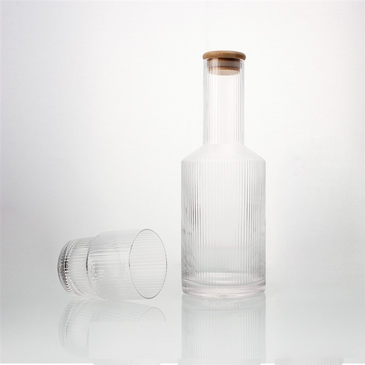 Ribbed Borosilicate Bottle With Wood Cap best